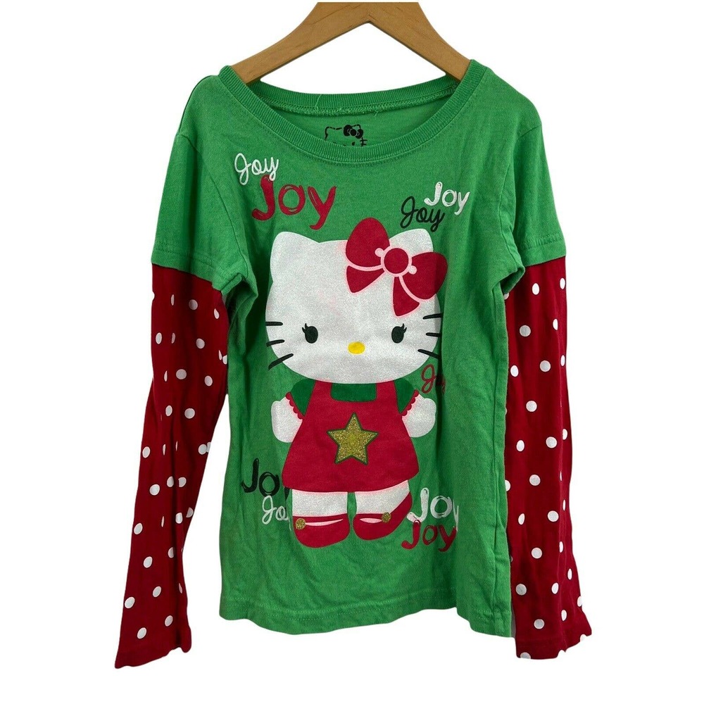 Hello‎ Kitty Joy Joy Holiday Long Sleeve Holiday Tee Small 6/6x